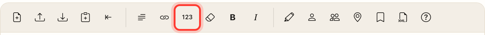 The Footnote button in the toolbar